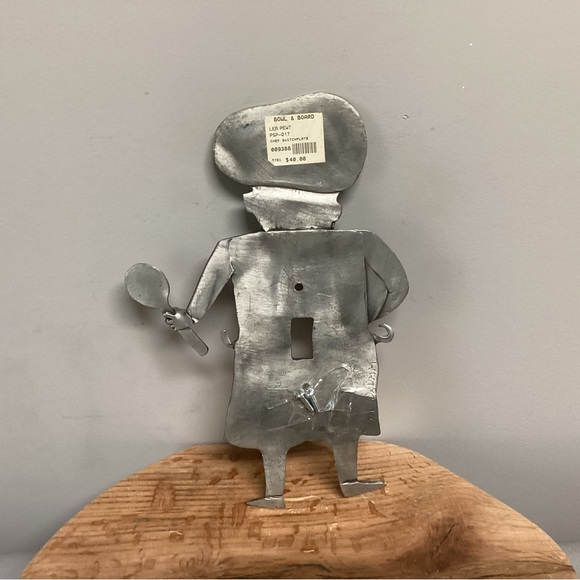Vintage - Leandra Drumm - Pewter Chef Wall Light Switch Plate - Rare - Excellent - Picture 5 of 13